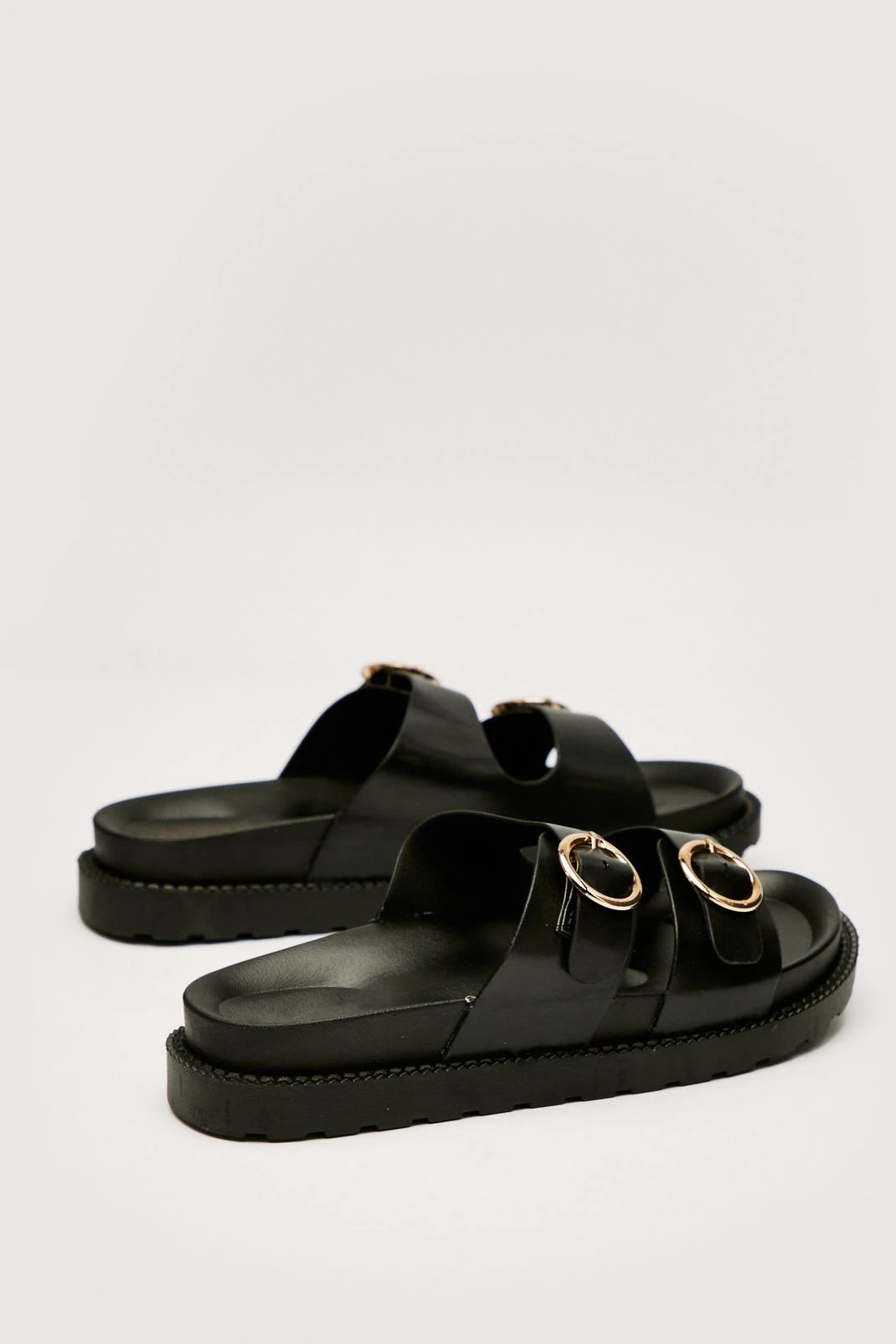 Round Double Buckle Moulded Footbed Sandals - Image 3