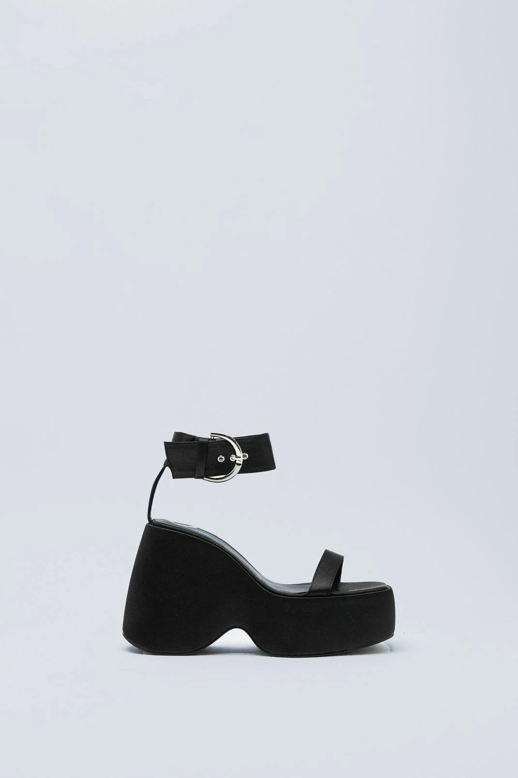 Satin 2 Part Buckle Detail Wedge - Image 4