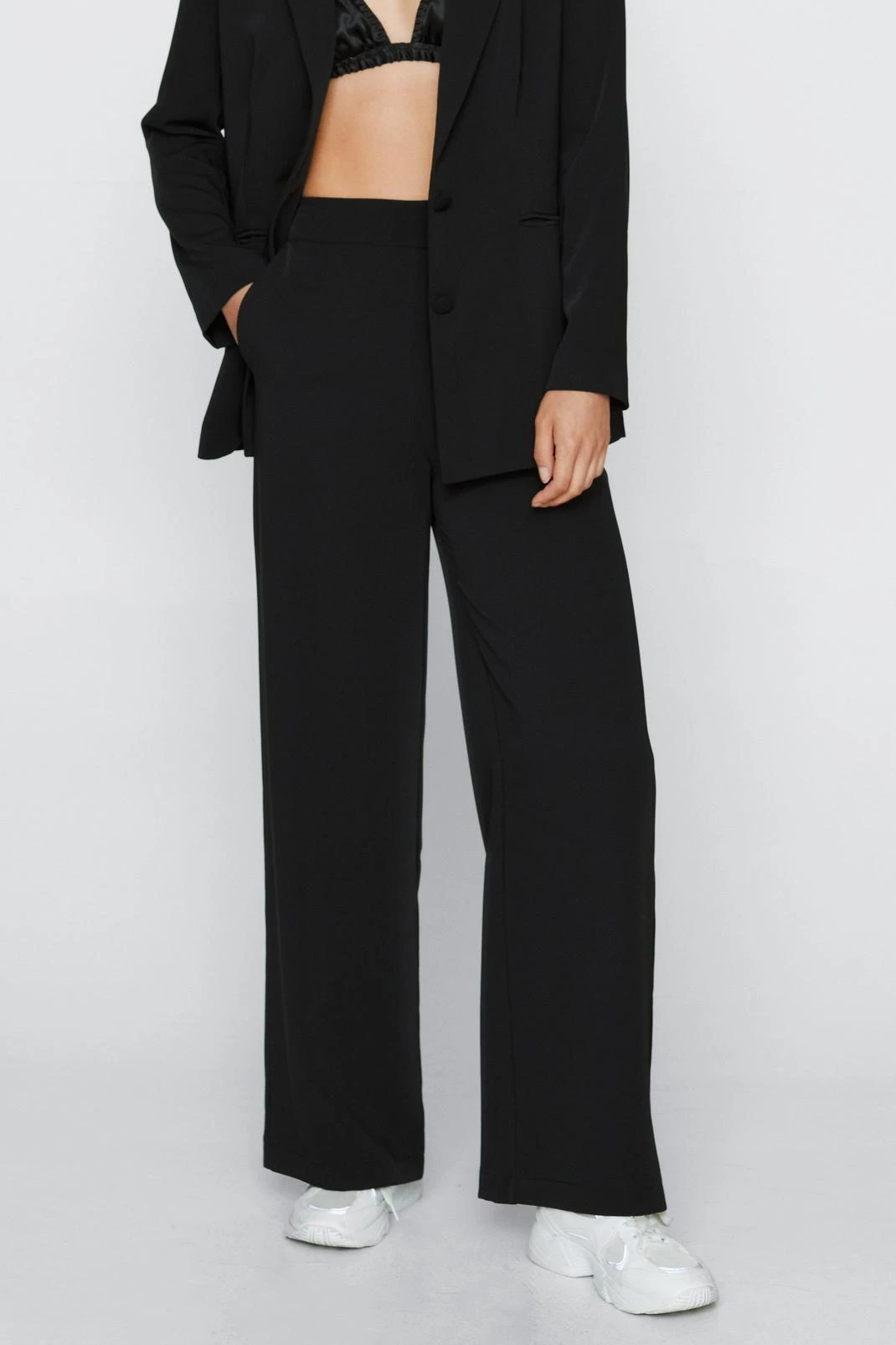 Satin Tailored Straight Leg Pants - Image 5