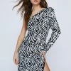 Sequin Animal One Shoulder Maxi Dress