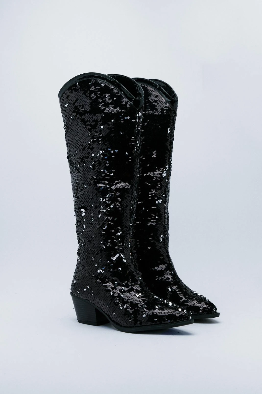 Sequin Knee High Cowboy Boots - Image 3