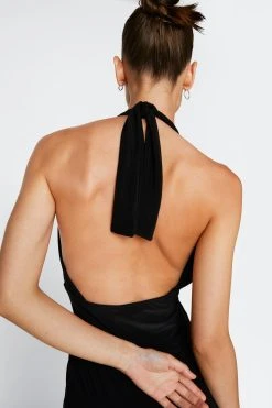 Slinky Ruche Front Halterneck Mini Dress 8 Slinky Ruche Front Halterneck Mini Dress -Nasty Gal Sales Store womens black slinky ruche front halterneck mini dress 2