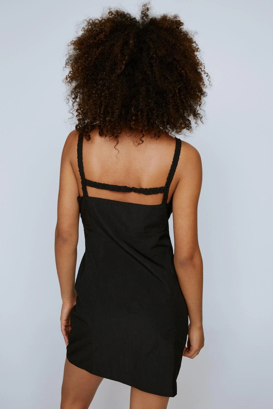 Strappy Back Detail Nylon Bodycon Mini Dress - Image 6