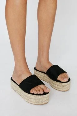 Suede Espadrille Flatform Sandals