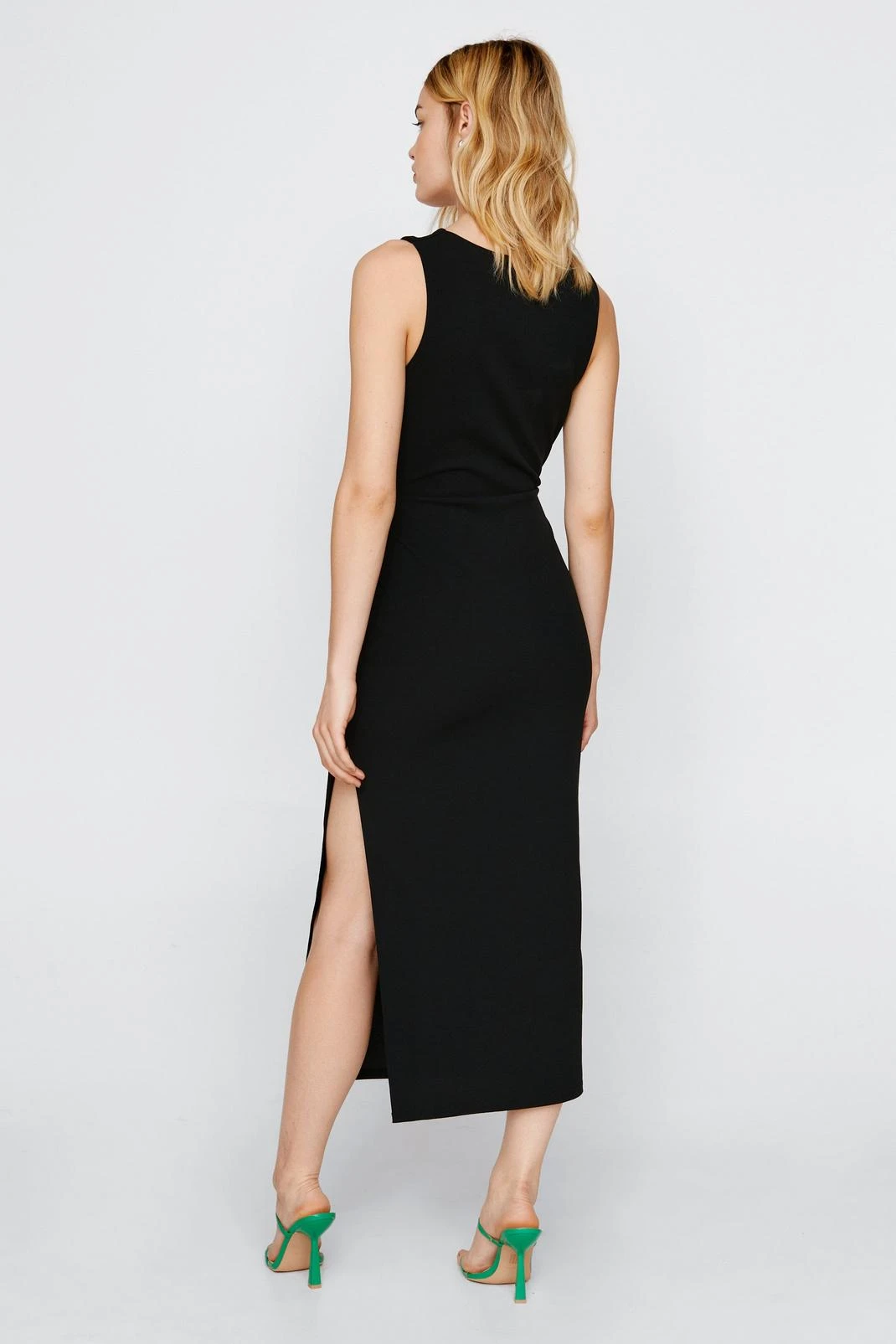 Twist Front Cut Out Split Midi Dress 5 Twist Front Cut Out Split Midi Dress - Image 3