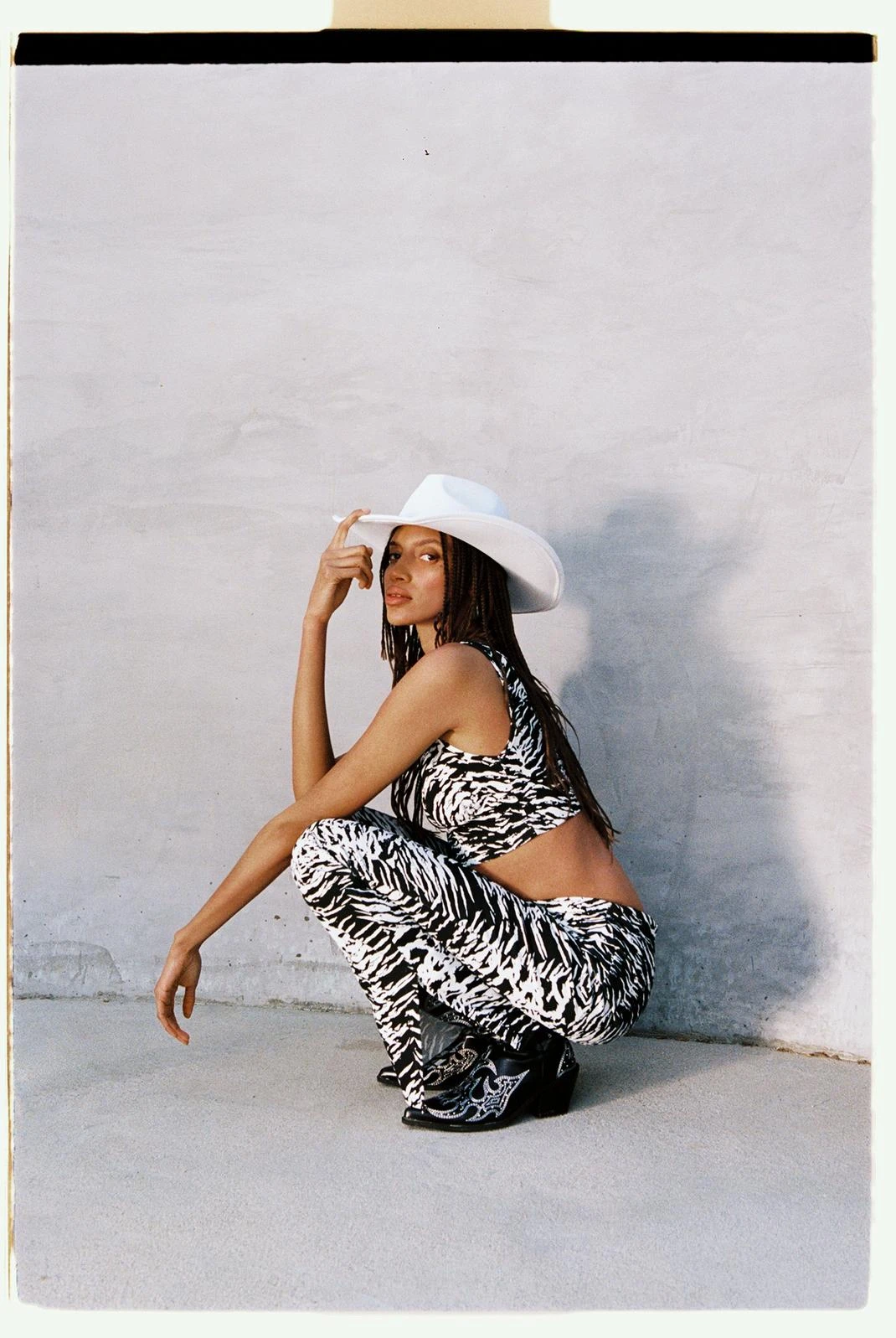 Zebra Print Flared Pants With Side Splits - Image 3