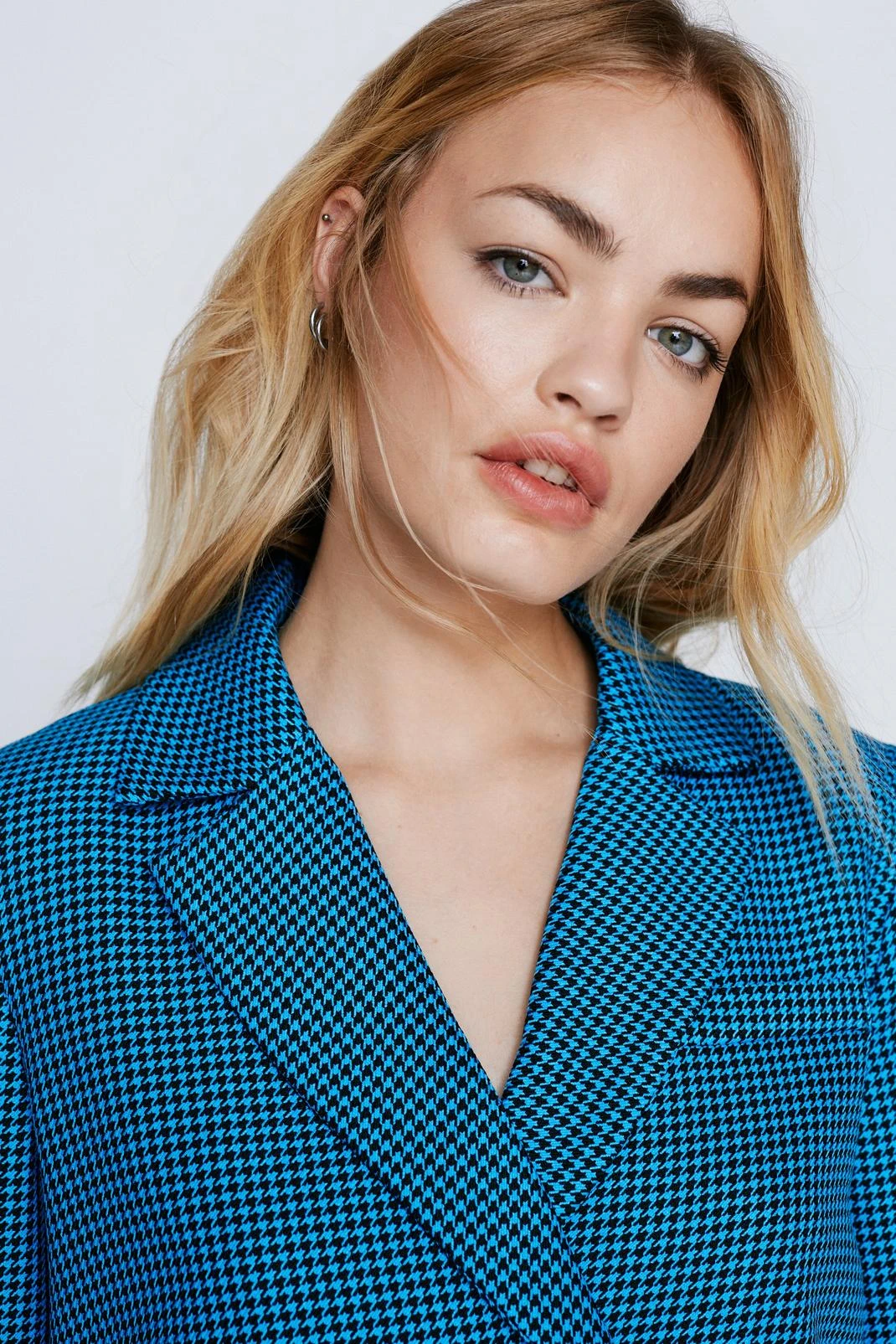 Check Cropped Blazer - Image 2