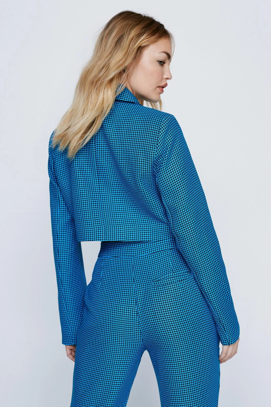 Check Cropped Blazer - Image 3