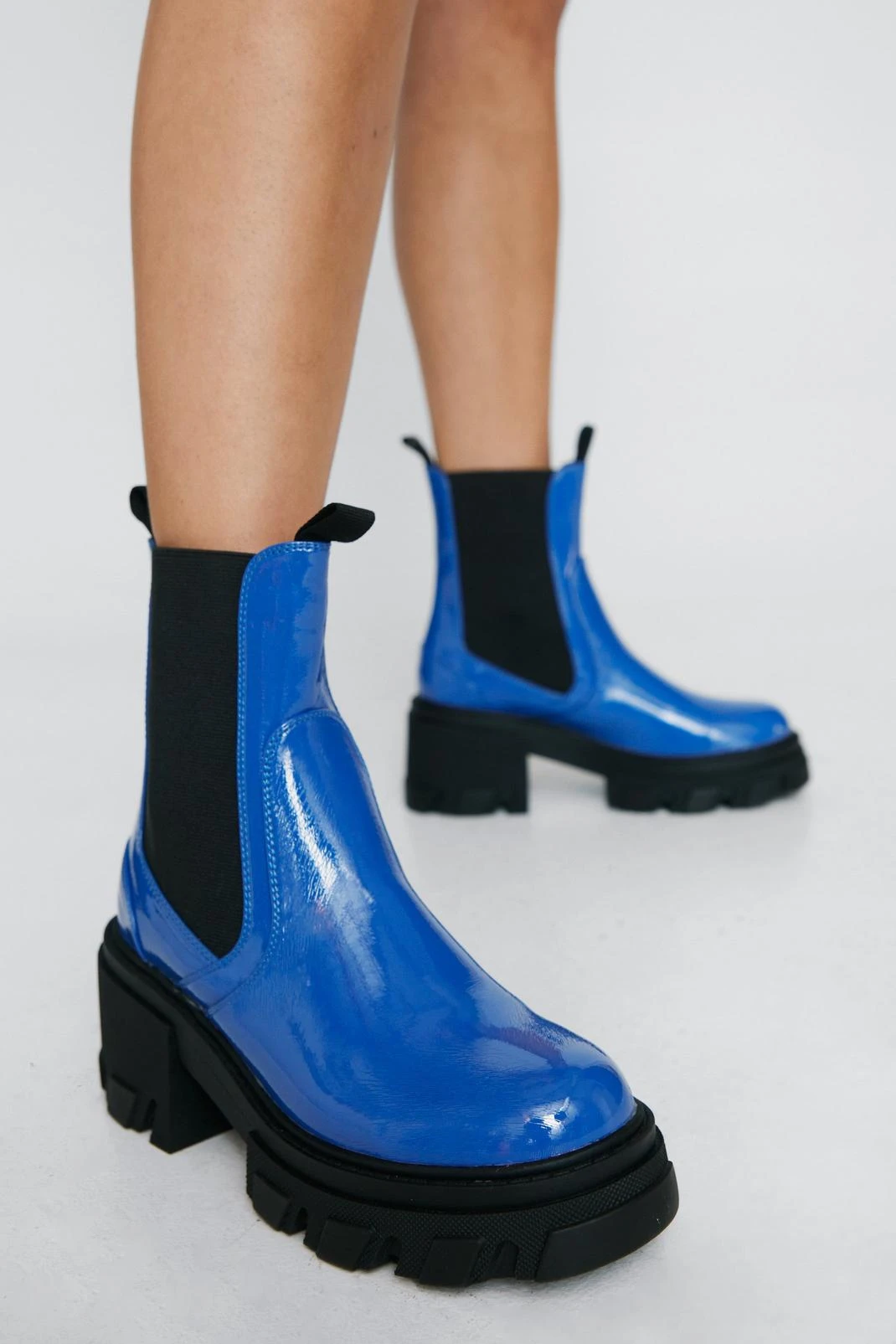 Crinkle Patent Chunky Chelsea Boots 3 Crinkle Patent Chunky Chelsea Boots