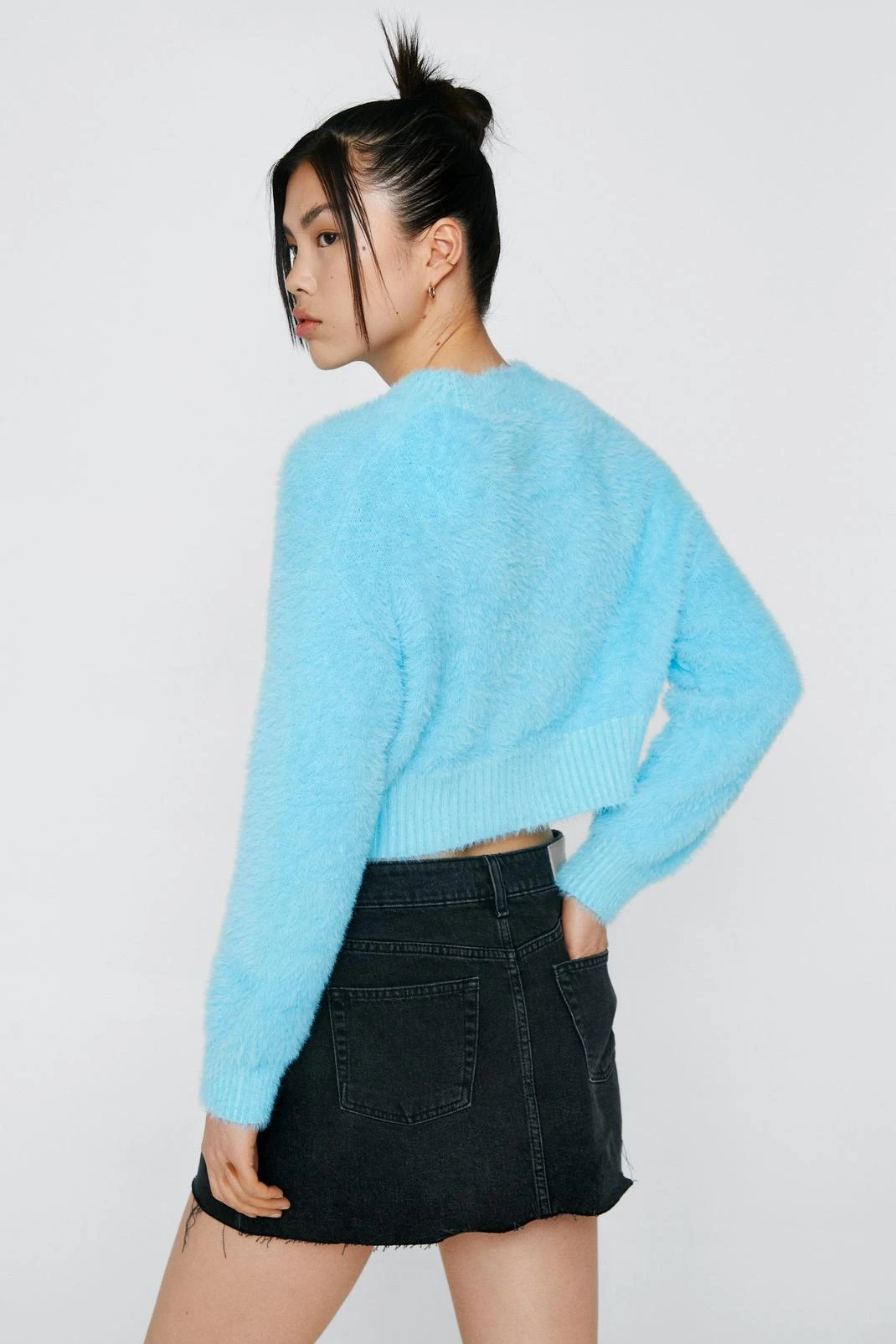 Fluffy Cropped Sweater - Image 3