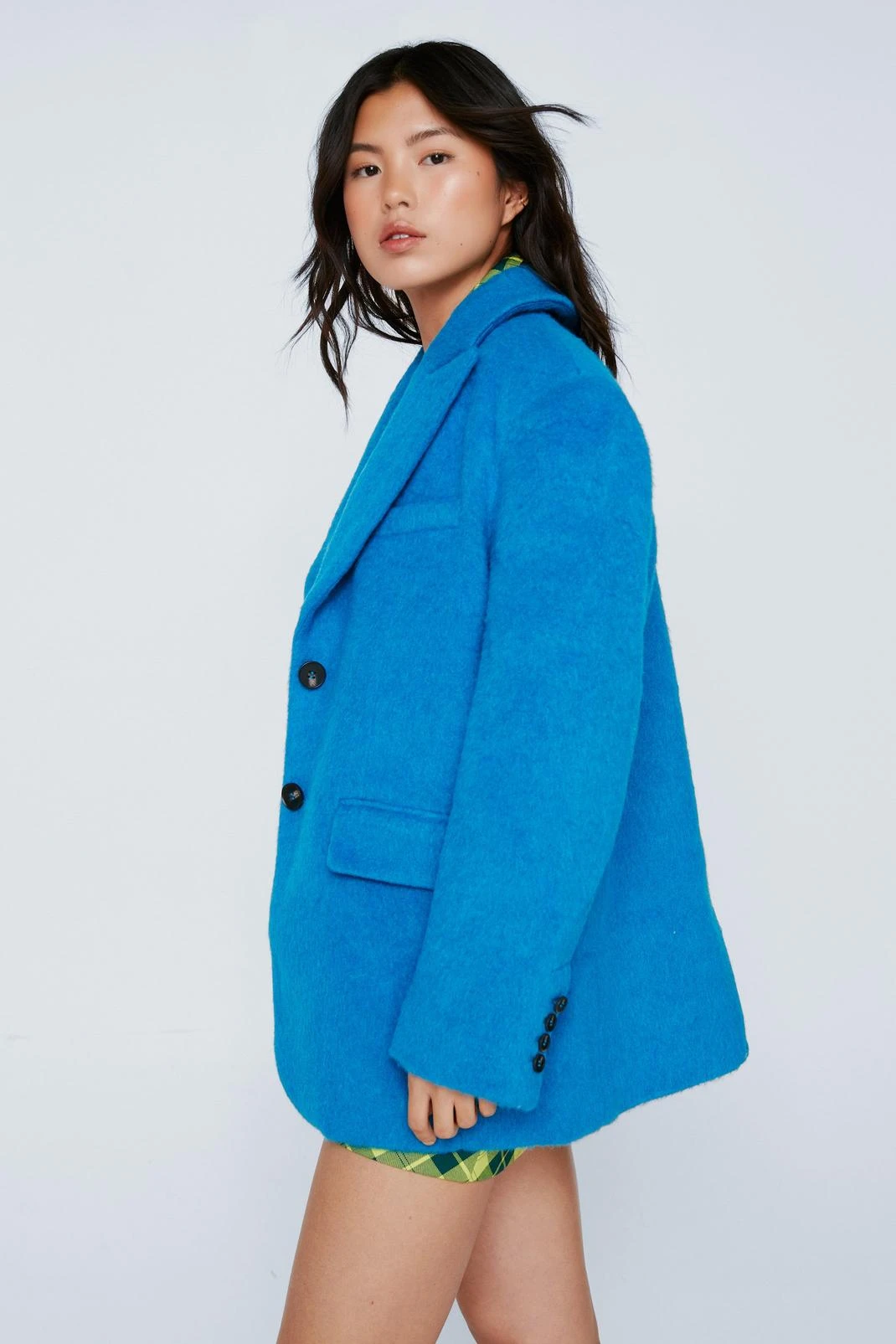 Premium Brushed Wool Oversized Blazer Coat - Image 5