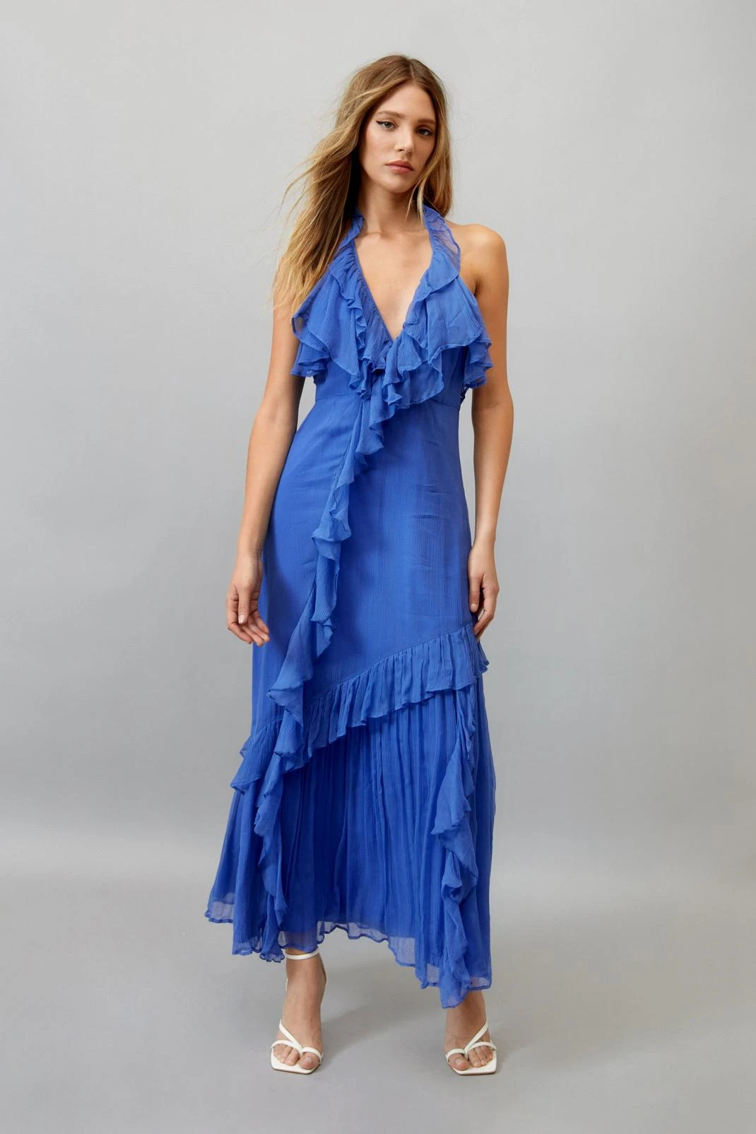 Ruffle Halter Neck Maxi Dress - Image 7