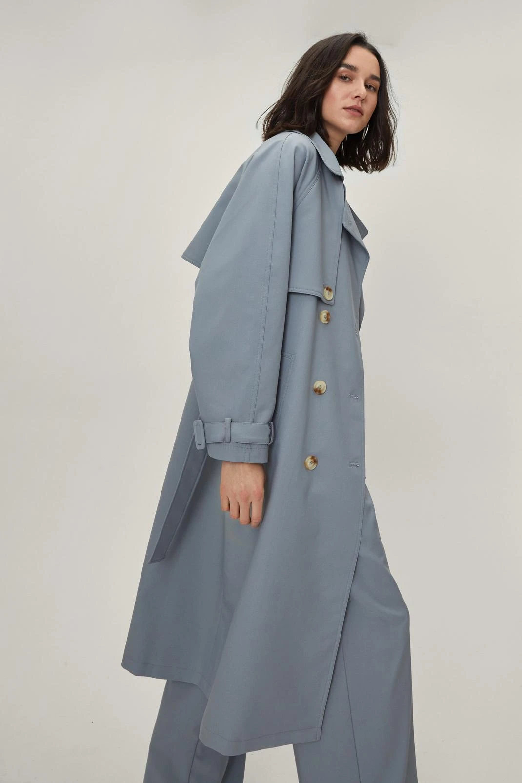 Twill Double Breasted Trench Coat - Image 5