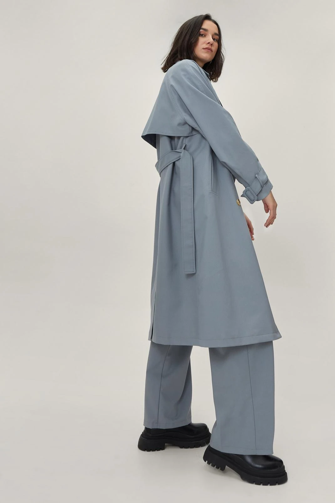 Twill Double Breasted Trench Coat - Image 4