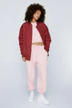 Tab Detail Cuffed Sweatpants -Nasty Gal Sales Store womens blush tab detail cuffed sweatpants 3
