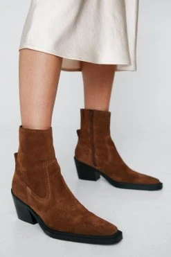 Western Style Faux Suede Ankle Boots