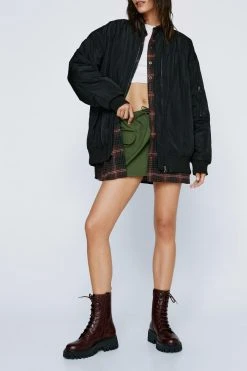 Real Leather Chunky Lace Up Biker Boot