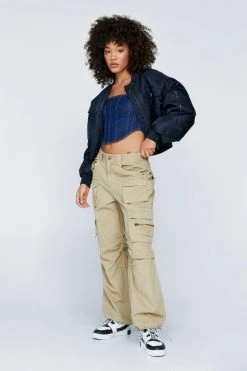 Premium Washed Mid Rise Multi Wear Twill Cargo