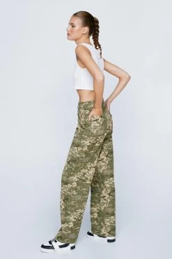 Abstract Camo Wide Leg Pants