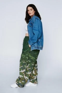 Plus Size Extreme Parachute Camo Gradient Nylon Cargo Pant