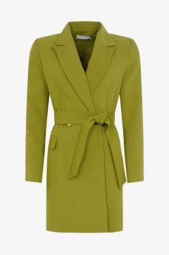 Warehouse Double Breasted Blazer Dress -Nasty Gal Sales Store womens chartreuse warehouse double breasted blazer dress 2