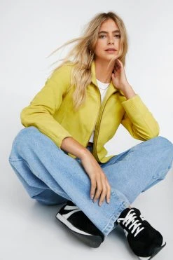 Zip Front Real Suede Jacket