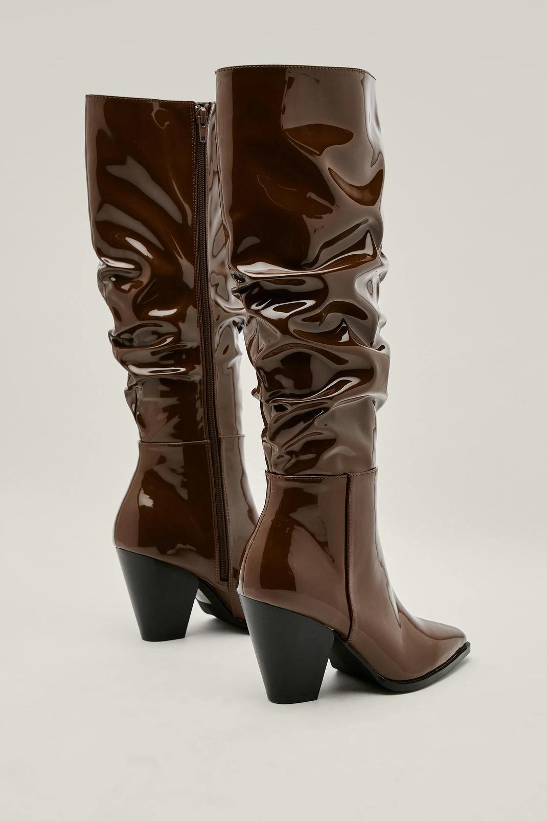 Patent Faux Leather Cowboy Boots - Image 3