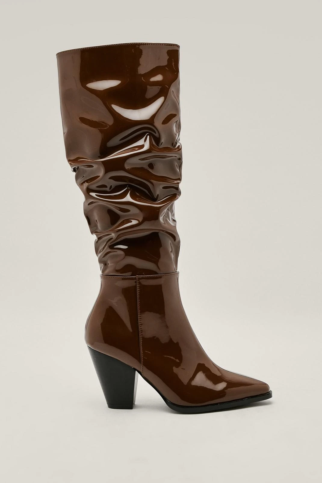 Patent Faux Leather Cowboy Boots - Image 4