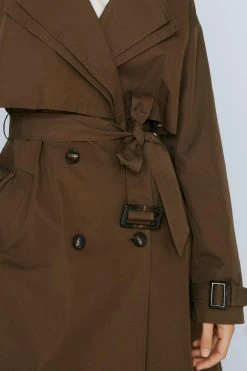 Premium Twill Double Layer Trench Coat 7 Premium Twill Double Layer Trench Coat -Nasty Gal Sales Store womens chocolate premium twill double layer trench coat 1
