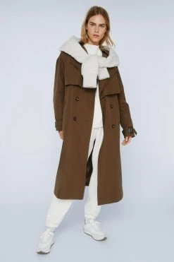 Premium Twill Double Layer Trench Coat 9 Premium Twill Double Layer Trench Coat -Nasty Gal Sales Store womens chocolate premium twill double layer trench coat 3