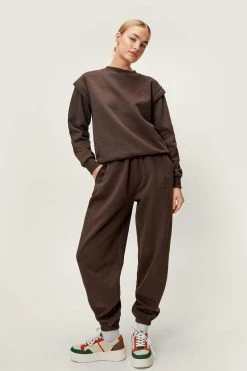 Recycled Relaxed Fit Sweatpants 19 Recycled Relaxed Fit Sweatpants -Nasty Gal Sales Store womens chocolate recycled relaxed fit sweatpants 1