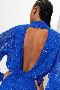 Balloon Sleeve Sequin Embellished Mini Dress 17 Balloon Sleeve Sequin Embellished Mini Dress -Nasty Gal Sales Store womens cobalt balloon sleeve sequin embellished mini dress 2
