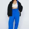 Plus Size Embroidered Star Taping Detail Twill Pants 1 Plus Size Embroidered Star Taping Detail Twill Pants -Nasty Gal Sales Store womens cobalt plus size embroidered star taping detail twill pants
