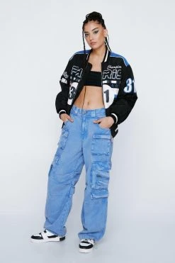 Premium Washed Mid Rise Multi Wear Twill Cargo -Nasty Gal Sales Store womens cobalt premium washed mid rise multi wear twill cargo