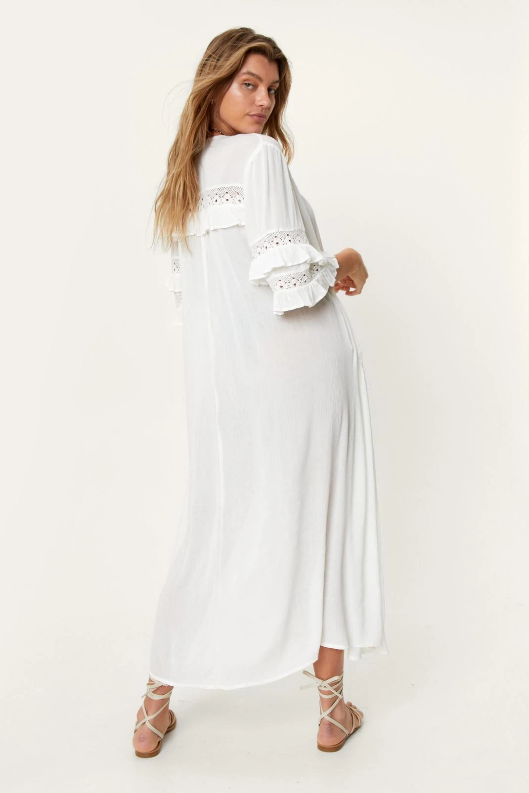 Crinkle Viscose Ruffle Maxi Beach Dress 5 Crinkle Viscose Ruffle Maxi Beach Dress - Image 3