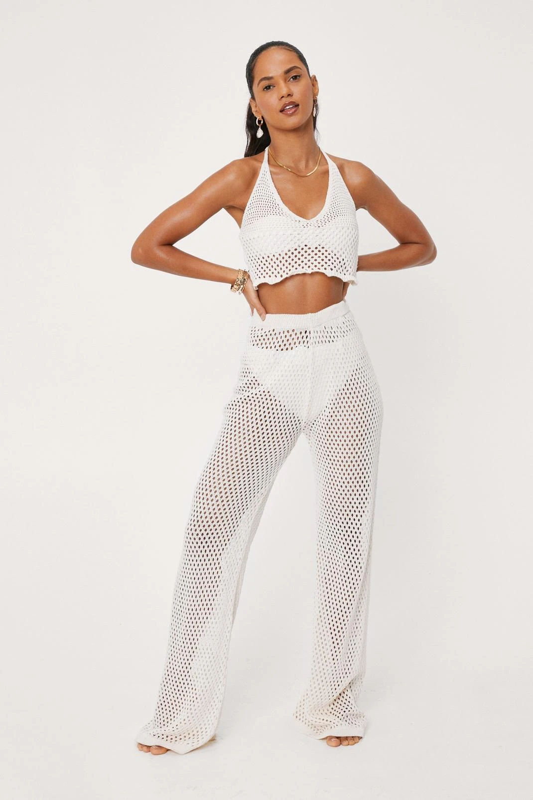 Crochet Wide Leg Beach Cover Up Pants 9 Crochet Wide Leg Beach Cover Up Pants - Image 7