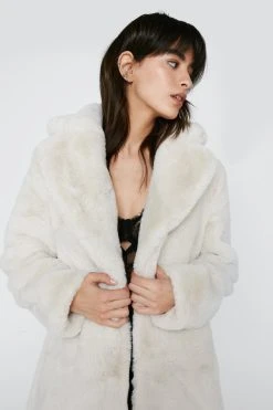 Faux Fur Coat -Nasty Gal Sales Store womens cream faux fur coat 1