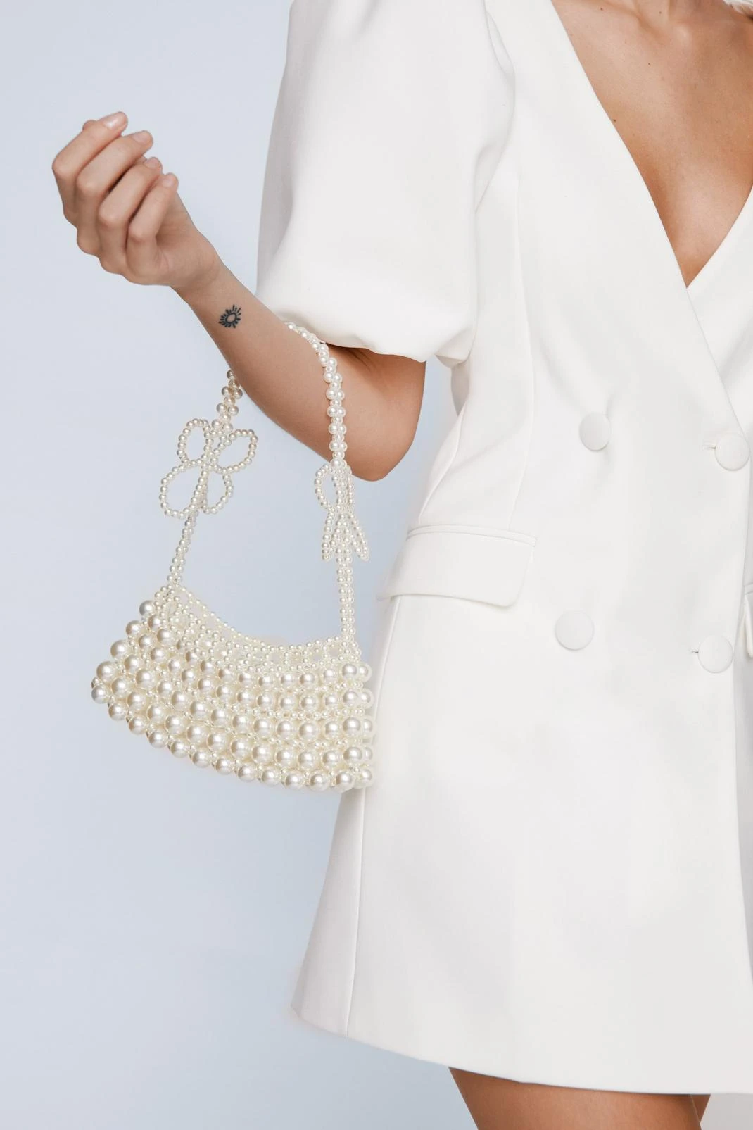 Pearl Beaded Butterfly Strap Bag - Image 4