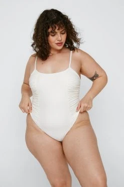 Plus Size Recycled Polyester Ruched Swimsuit
