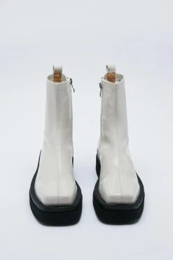 Square Toe Patent Ankle Sock Boots 8 Square Toe Patent Ankle Sock Boots -Nasty Gal Sales Store womens cream square toe patent ankle sock boots 1 2