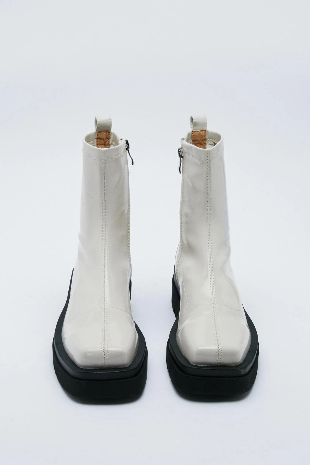 Square Toe Patent Ankle Sock Boots 5 Square Toe Patent Ankle Sock Boots - Image 3