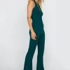 Halter Neck Kick Flare Jumpsuit 1 Halter Neck Kick Flare Jumpsuit -Nasty Gal Sales Store womens dark20green halter neck kick flare jumpsuit