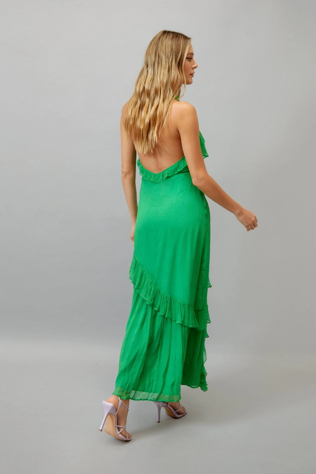 Ruffle Halter Neck Maxi Dress 4 Ruffle Halter Neck Maxi Dress - Image 2
