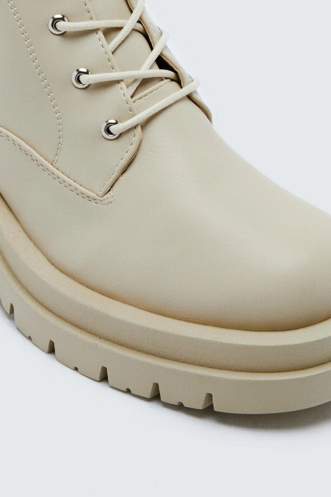 Faux Leather Biker Lace Up Boots - Image 3