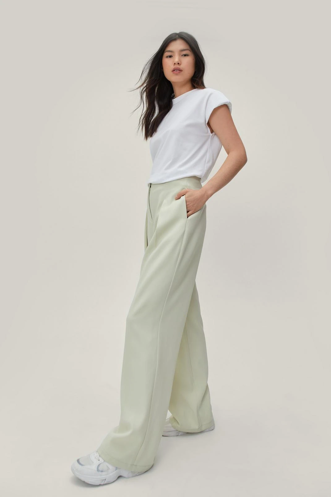 Pleat Front Super Wide Leg Pants - Image 10