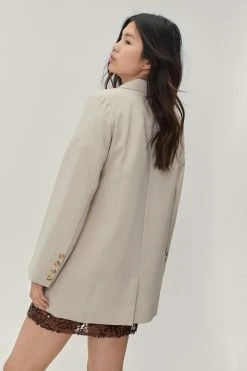 Pocket Detail Fluid Single Breasted Blazer -Nasty Gal Sales Store womens ecru pocket detail fluid single breasted blazer 2