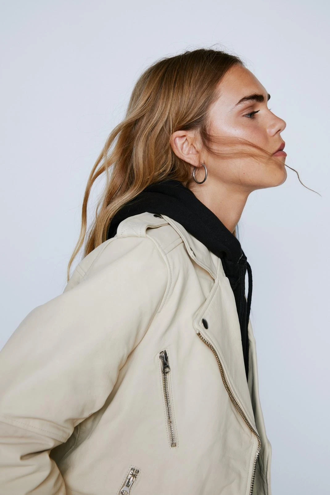 Real Leather Zip Detail Ultimate Biker Jacket 4 Real Leather Zip Detail Ultimate Biker Jacket - Image 2