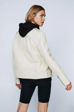 Real Leather Zip Detail Ultimate Biker Jacket 11 Real Leather Zip Detail Ultimate Biker Jacket -Nasty Gal Sales Store womens ecru real leather zip detail ultimate biker jacket 2