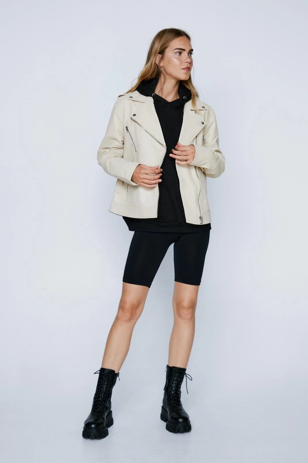 Real Leather Zip Detail Ultimate Biker Jacket 3 Real Leather Zip Detail Ultimate Biker Jacket