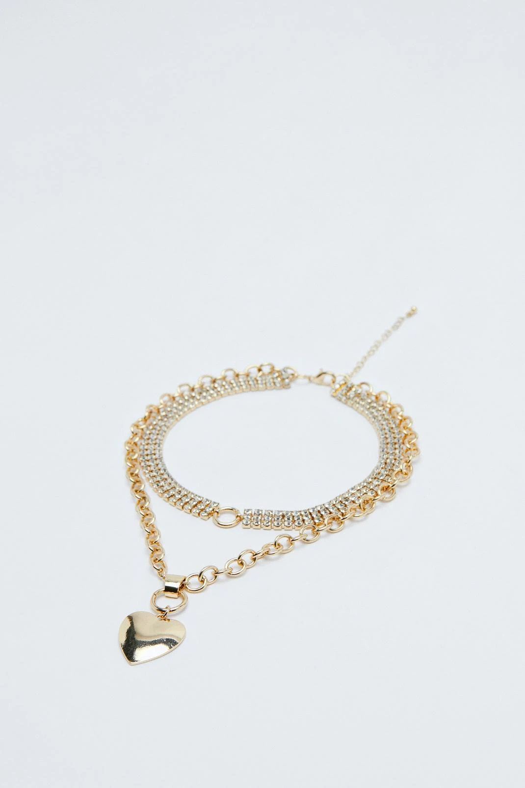 Diamante Chain Heart Necklace - Image 2